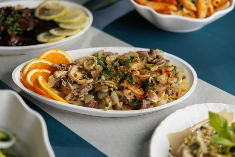 مفركة فطر باللحمة